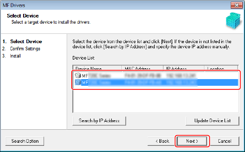 Installing The Driver Software Via Network For Windows Mf244dw Mf232w